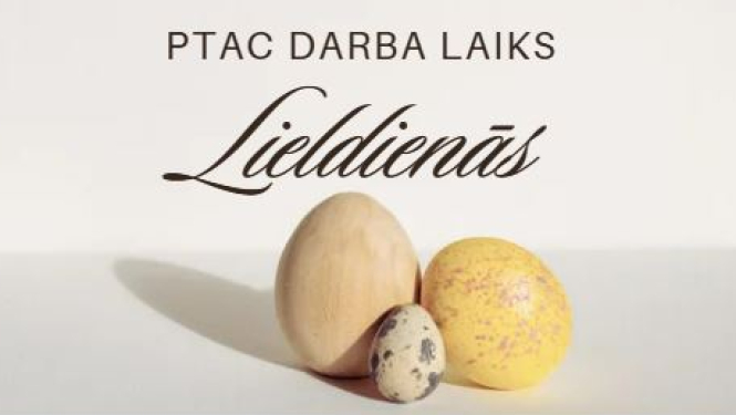 Uzraksts - darba laiks Lieldienās
